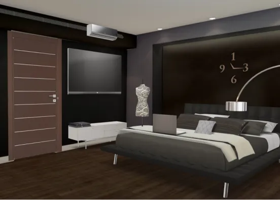 bedroom -black  Design Rendering