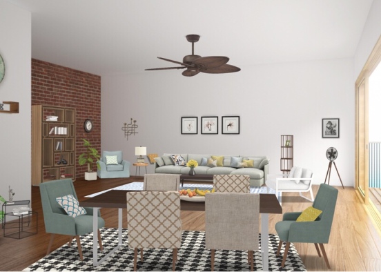 Livingroom space Design Rendering
