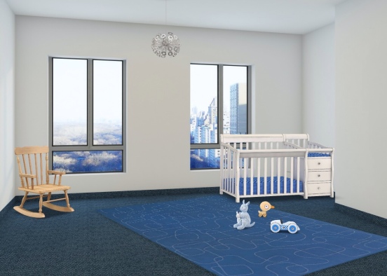 baby's blue room Design Rendering
