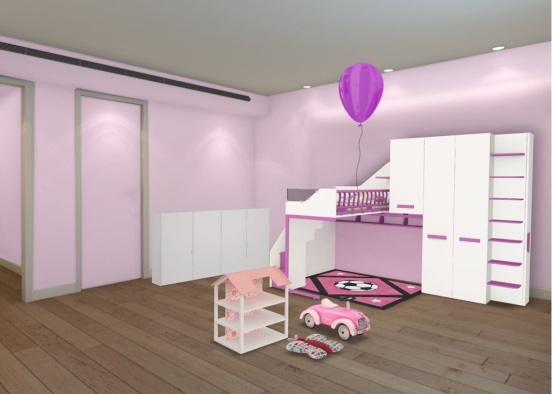 cute little girl’s bedroom  Design Rendering