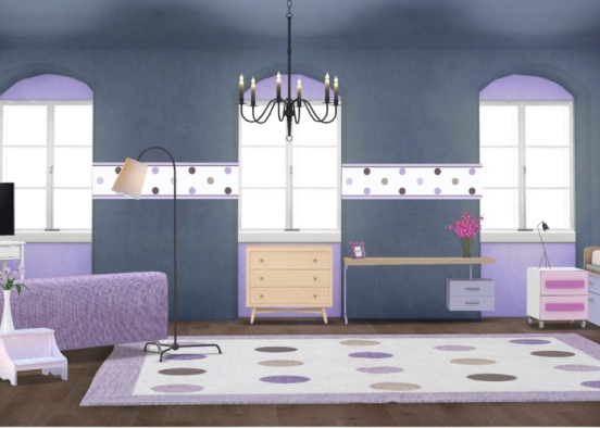 Purple kidsroom Design Rendering