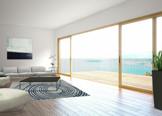 Sea view living room Design Rendering