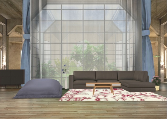 living room, Grey modern. Design Rendering