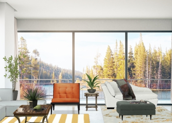 Lakeside livingroom  Design Rendering