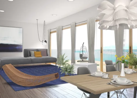 Beach home (Forlmal Living room) Design Rendering