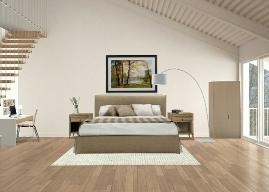 Cozy modern bedroom  Design Rendering