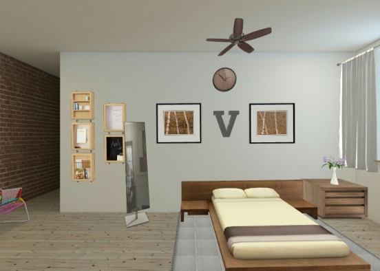 Minimalist Dream Bedroom Design Rendering