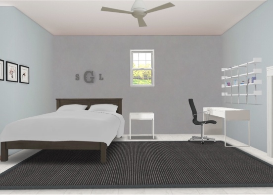 my Minimalist bedroom Design Rendering