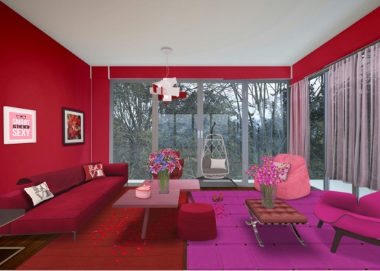 Valentines Living room :) Design Rendering