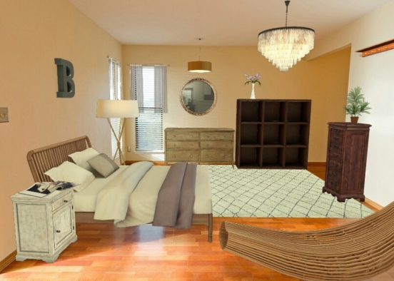 A bedroom for a couple Design Rendering