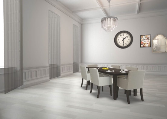 modern dining room Design Rendering
