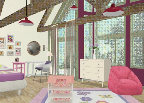 Girl kid room Design Rendering