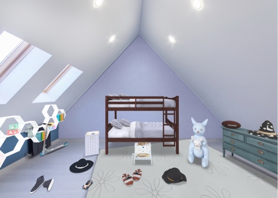 Simple Childrens Room Design Rendering