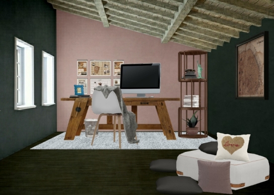 Cozy Winter Office ❄ Design Rendering