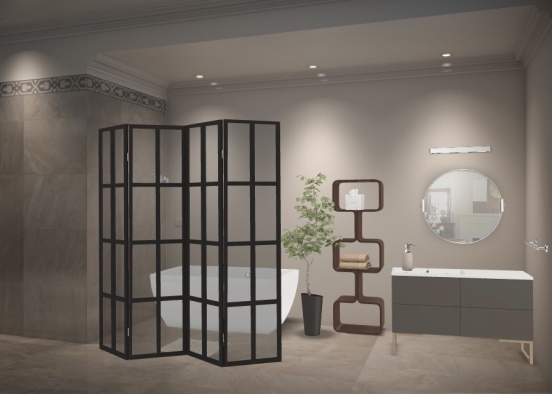 sleek bathroom Design Rendering