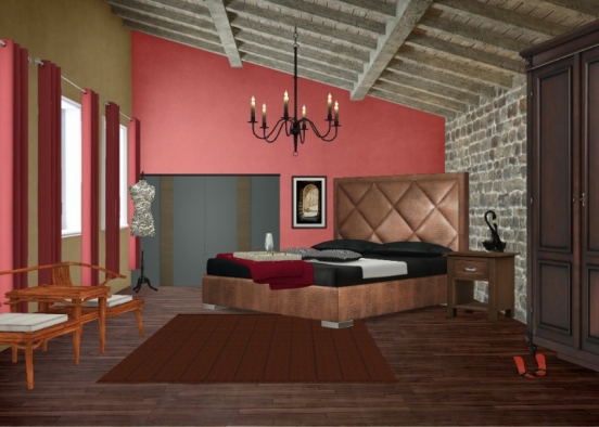 Italian bed room Design Rendering