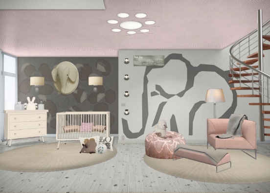 Happy Elephant Nursery Design Rendering