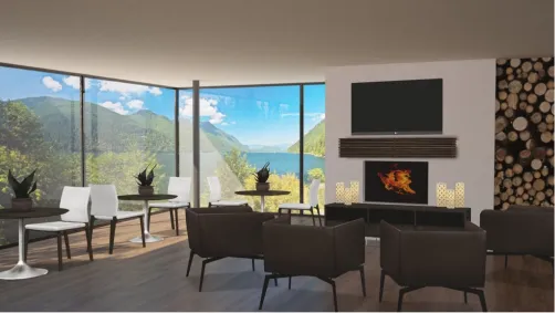 Hotel Lounge and Dining Area
