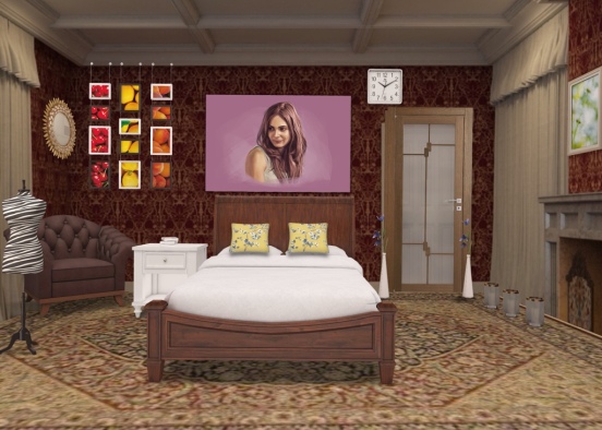 A stylists bedroom Design Rendering