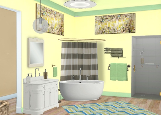 Bright Bathroom Design Rendering