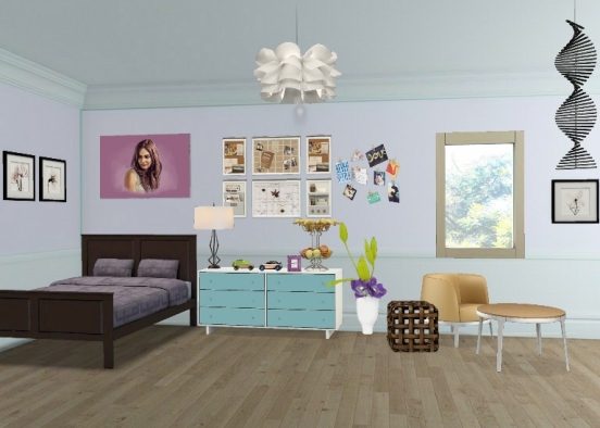 Shiny Purple Room Design Rendering