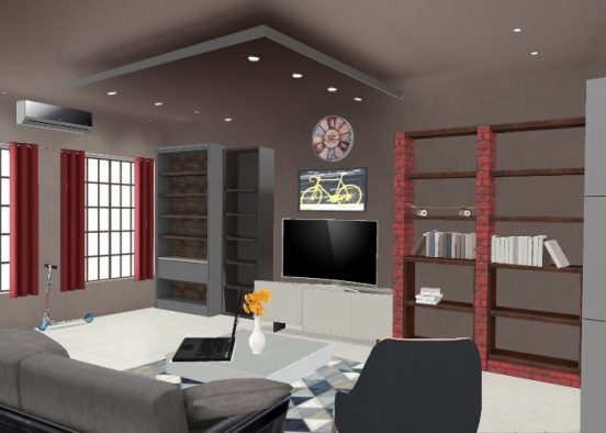 Modern  apartment living room Design Rendering