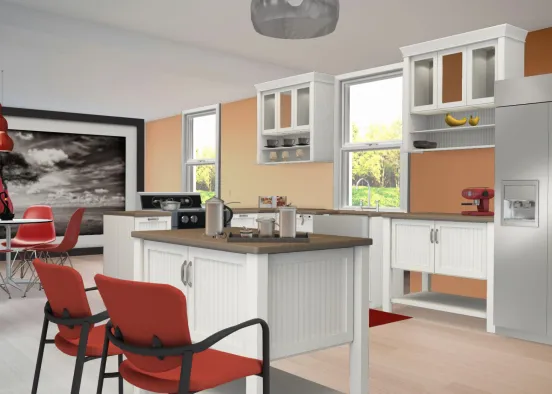 A busy family kitchen Design Rendering