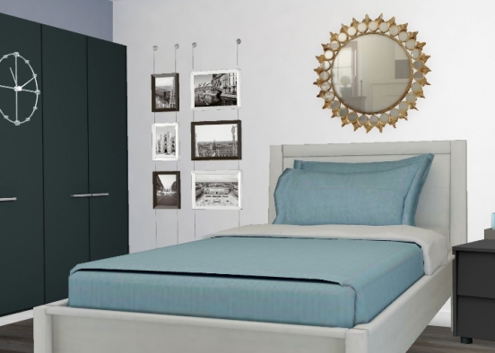 Bedroom blue Design Rendering