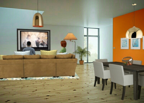 Sala de estar /jantar  Design Rendering