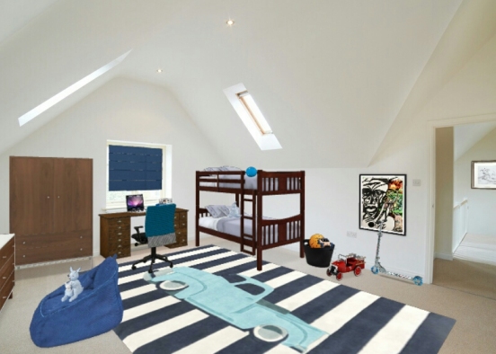 Boys blue bedroom  Design Rendering