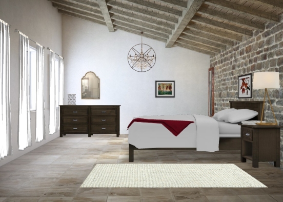 Stone bedroom  Design Rendering
