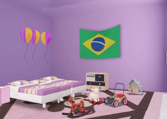Kid Bedroom Design Rendering