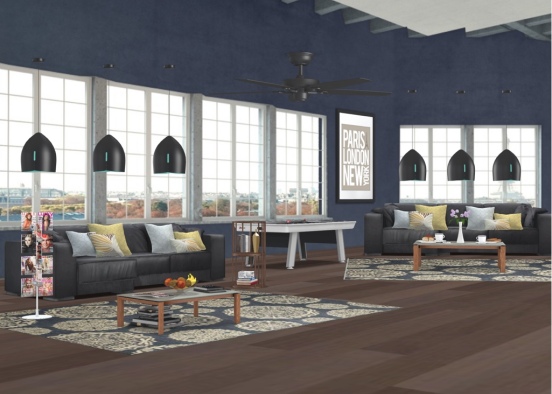 A NORMAL living room Design Rendering