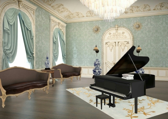 Grand piano room Design Rendering