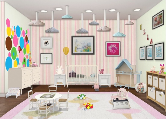 Baby girl named ella's room Design Rendering