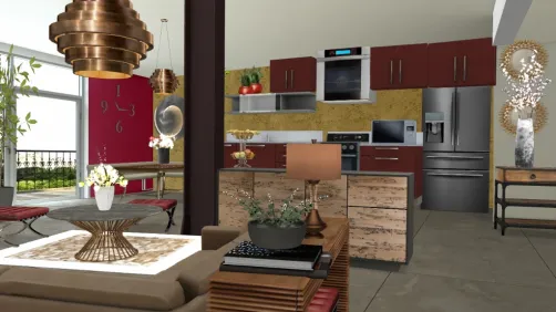 Open concept kitchen/ living room combo