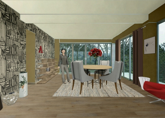 Classic dining room Design Rendering