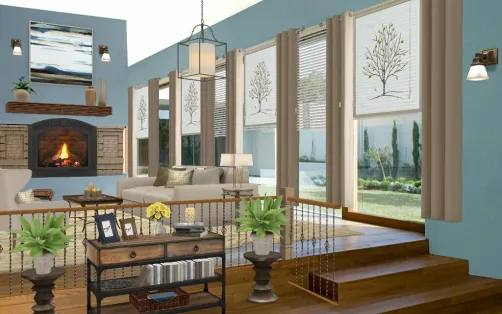 Chic sitting room with a rustic flair