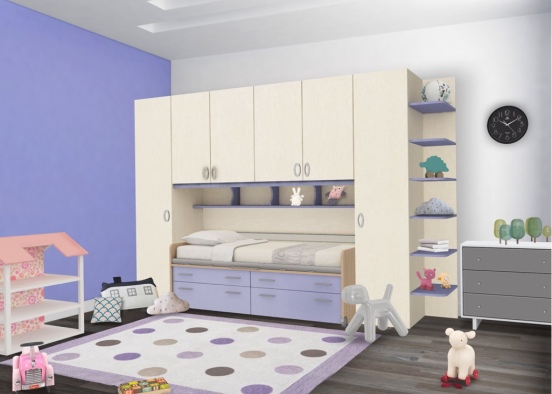Little Girls bedroom Design Rendering