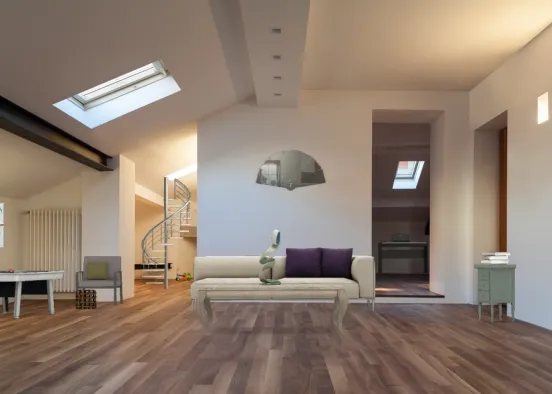 Basement living room  Design Rendering