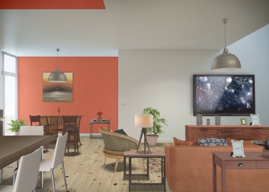 Homestyler rustic living and diningroom Design Rendering