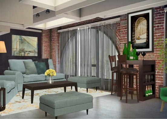 Livingroom/mini-bar Design Rendering