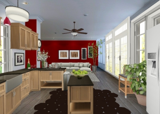 Loft kitchen Design Rendering
