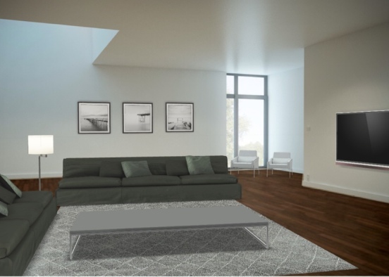 a Canadian living room Design Rendering