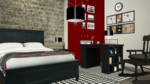 The room with a red wall