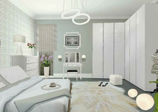 White Bedroom Design Rendering