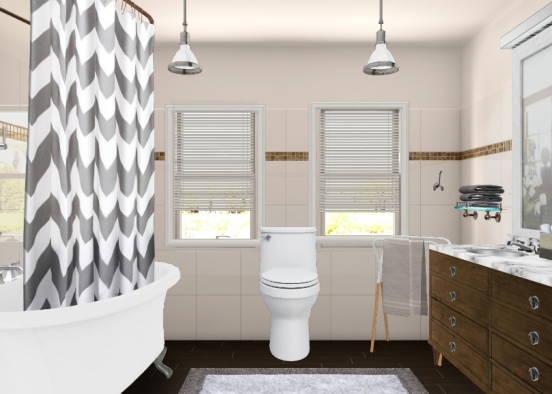 Classic bathroom Design Rendering