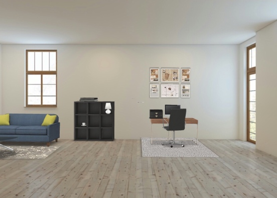 Hallie’s living room office Design Rendering