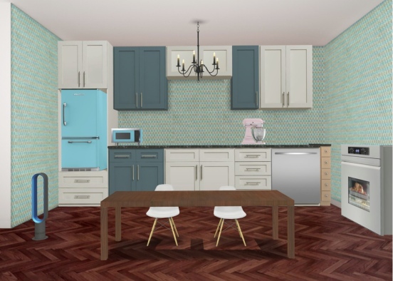 Kitchen style (retro) Design Rendering