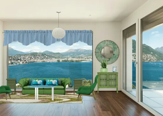Living blue and green Design Rendering